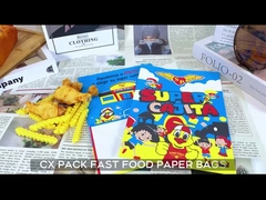 Impressão personalizada de logotipo em sacos de papel para levar Embalagens de fast food para hambúrgueres fritas