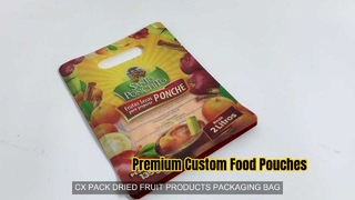 Malotes personalizados para alimentos de fundo plano com zíper e alça