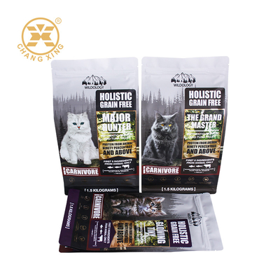 5kg 10kg 15kg 20kg Plastic Ziplock Dog Cat Pet Food Packaging Bag Stand Up Pouch Flat Bottom Bags For Pet Feeding