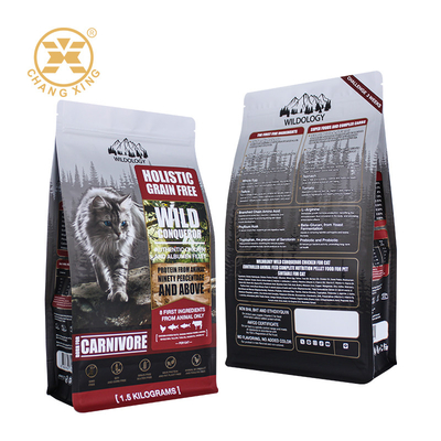 5kg 10kg 15kg 20kg Plastic Ziplock Dog Cat Pet Food Packaging Bag Stand Up Pouch Flat Bottom Bags For Pet Feeding