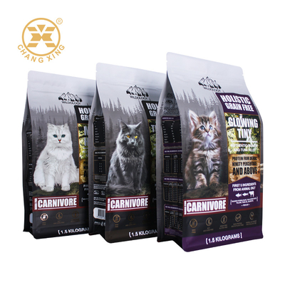 5kg 10kg 15kg 20kg Plastic Ziplock Dog Cat Pet Food Packaging Bag Stand Up Pouch Flat Bottom Bags For Pet Feeding