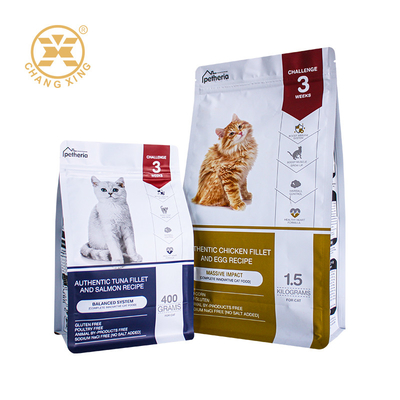 Custom Printed Foil Mylar High Quality Oem 8 Side Seal Bag Pet Food Packaging Square Bottom Pet Cat Food Bag