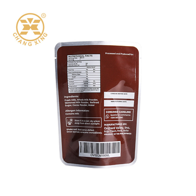 OEM ODM Plastic Aluminum Foil Stand Up Garment Packaging Bag Sealed Packaging Bag For Milk