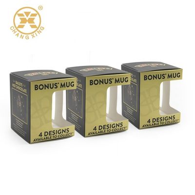 Eco Offset Halloween Cookie Mug Gift Boxes Packaging With Window Embossed For Cupcake