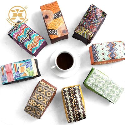 Qualidade  CPP Resealable Coffee Packaging Bags With Valve Flat Bottom Stand Up Pouch fábrica