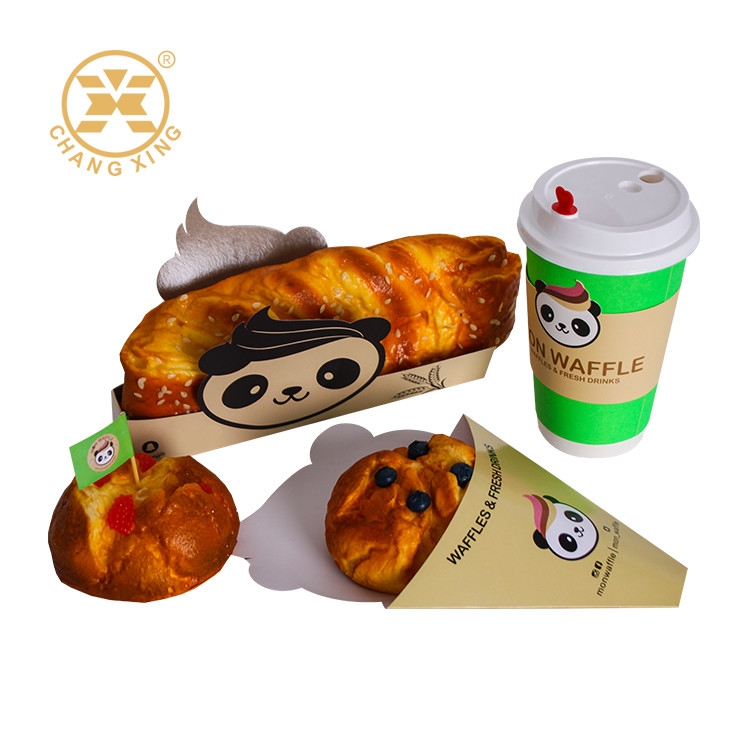 Custom Printed Snack Packaging Set Food Bag Bread Box Beverage Cup Set For Food Packaging Decoration