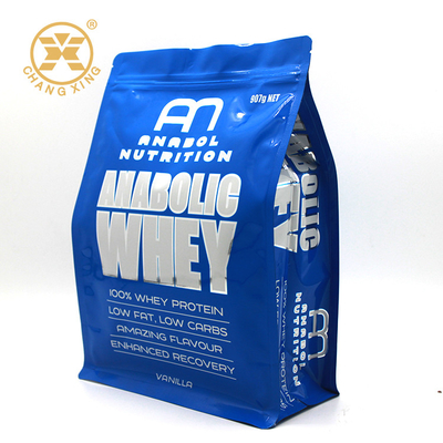 Saco de empacotamento inferior liso transparente do malote do OEM 500g 1kg com zíper