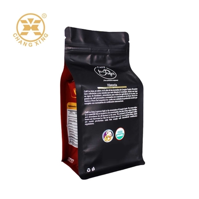 Sacos de embalagem de café personalizados de fundo de bloco 250g 500g 1000g 1kg com válvula