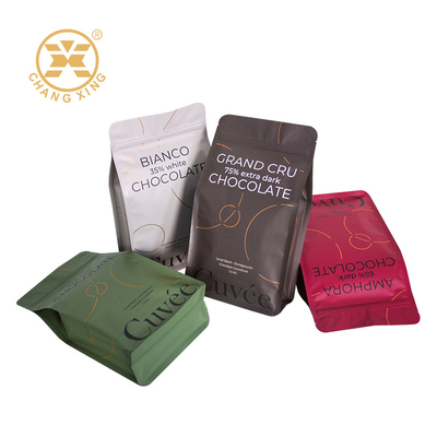 Saco de folha de alumínio com zíper de fundo plano impresso personalizado 12 onças para embalagem de café