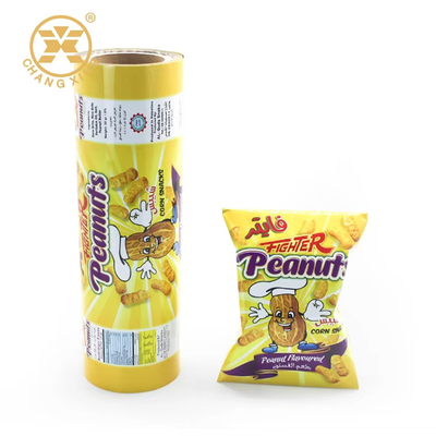 Película de embalagem laminada BOPP / VMCPP de qualidade alimentar Película de vedação térmica Película de pufação Rolo de alimentos Película de embalagem de alimentos Saco