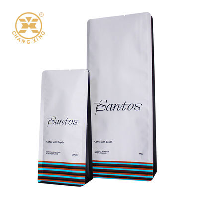200g 250g 500g 1000g 1kg Saco de café de fundo plano Sacos de café de pé Sacos de fecho à prova de umidade personalizados