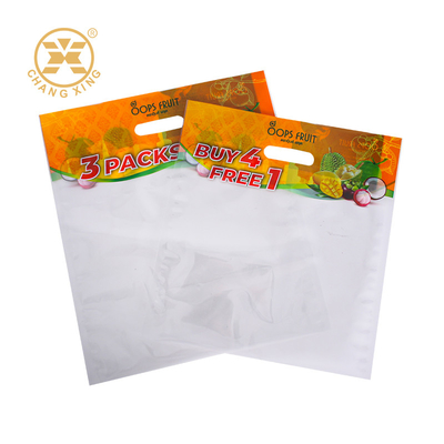 Embalagem de frutas frescas e vegetais transparentes em sacos de plástico Bopp com alça