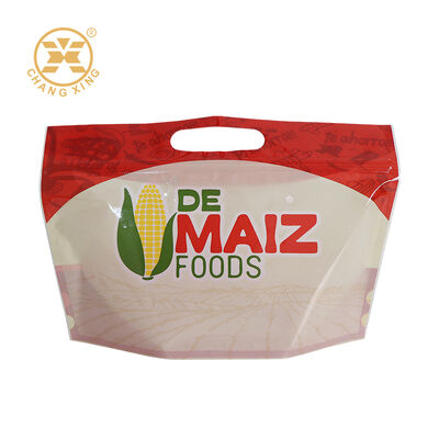 Impressão personalizada Sacos de embalagem de plástico transparente para embalagem de vegetais e frutas frescas / sacos de alimentos congelados com fecho de rolha