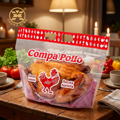 Embalagens Personalizadas Anti-Embaçante para Frango Assado com Zíper e Micro Furos Personalizáveis