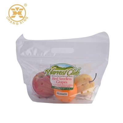 Os sacos de empacotamento do fruto 3kg seco plástico de EXPE PP levantam-se o malote com furos de respiradouro do zíper