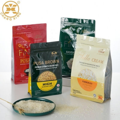 malote de empacotamento do arroz do alimento da soldadura térmica de 500g 1KG 2KG com punho