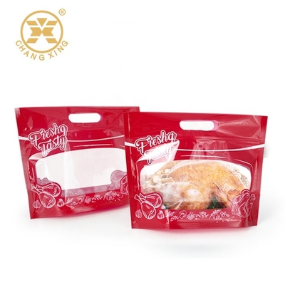 Sacos de portador afastados plásticos grelhados Microwavable Antifog da galinha do Rotisserie do empacotamento de alimento de Bopp