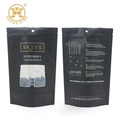60 mícrons de saco reusável Matte Black do armazenamento do roupa interior do malote plástico do fechamento do fecho de correr de BRC