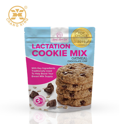 Folha de alumínio Stand Up Pouch Chocolate Chip Cookie Roll Film Food Packaging Bag Chocolate Chip Cookie Packing Bag